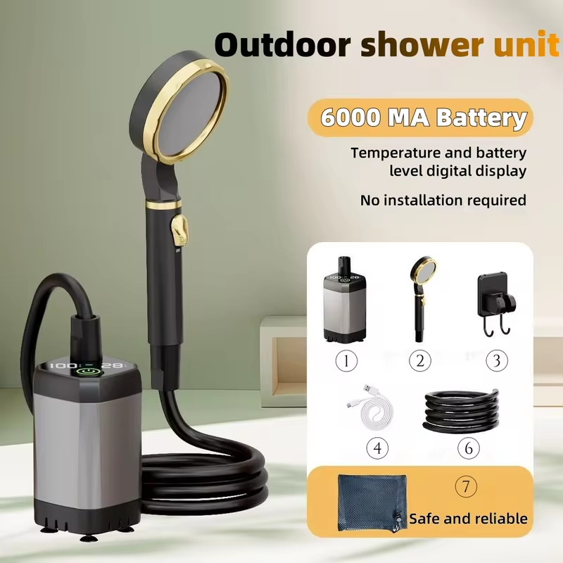 Outdoor Camping Shower - Kit de douche électrique portable d'extérieur,