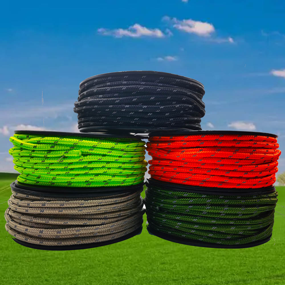 Outdoor Camping Extension Cord - Cordon Paracord Réfléchissant 30M 6mm, Corde