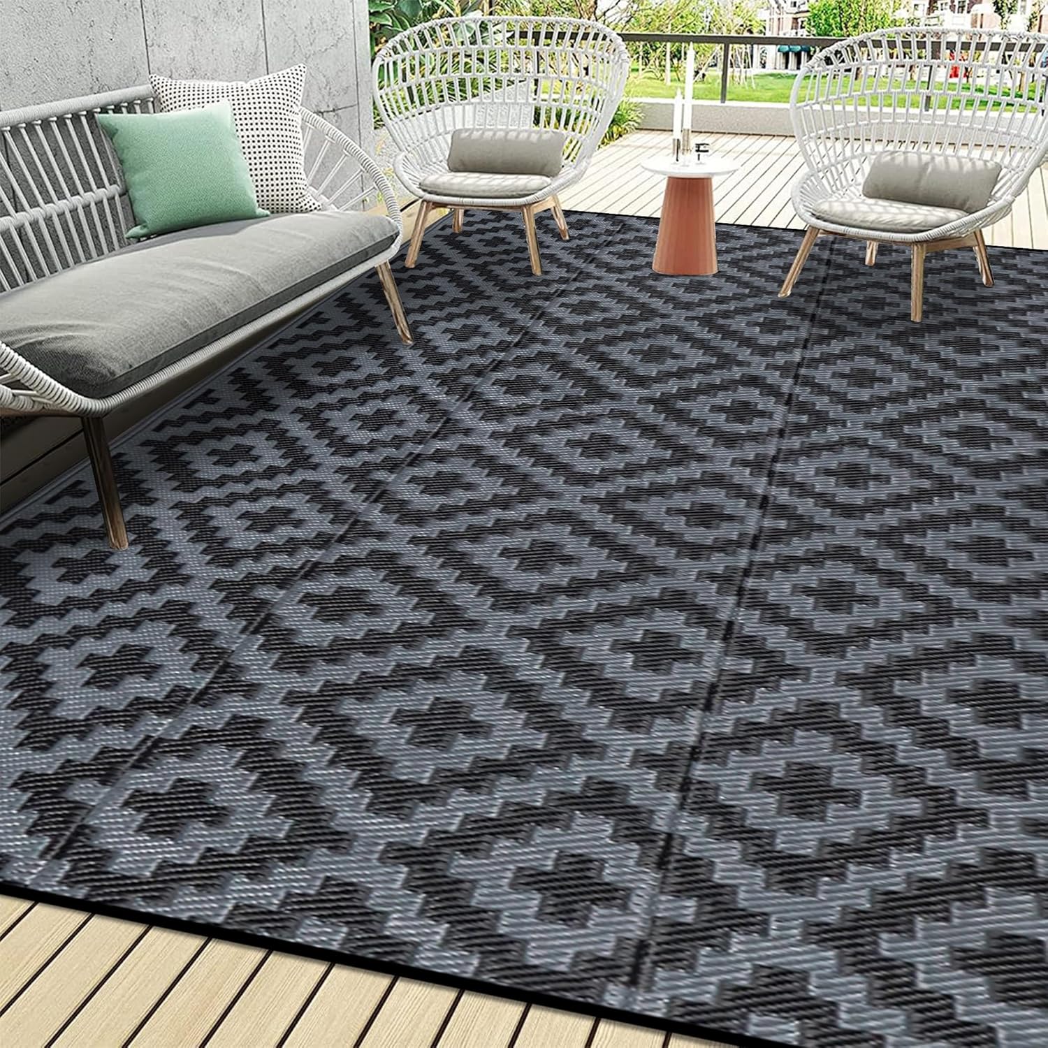 Outdoor Camping Rugs 9X18 - Tapis d'extérieur imperméable 9x18 pieds, tapis