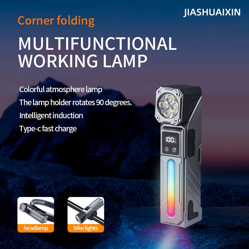 Headlamp - JIASHUAIXIN lampe de poche multifonction d'angle