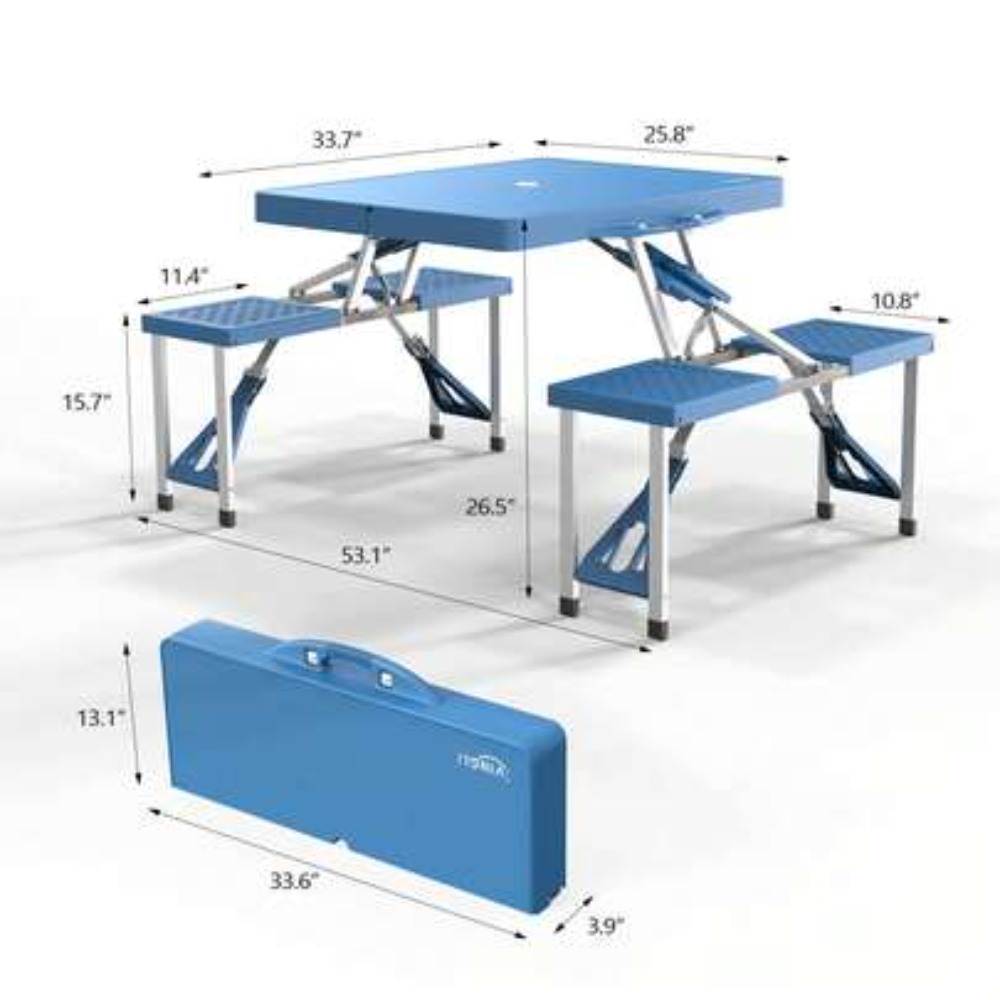 Table de camping pliante de 4  - Outdoor Camping Umbrella avis et prix