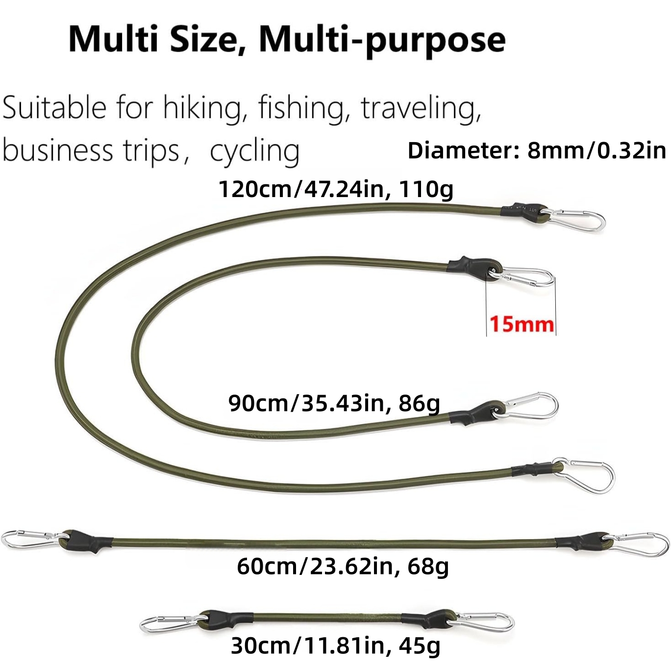 2 pièces de corde élastique av - Outdoor Camping Extension Cord avis et prix
