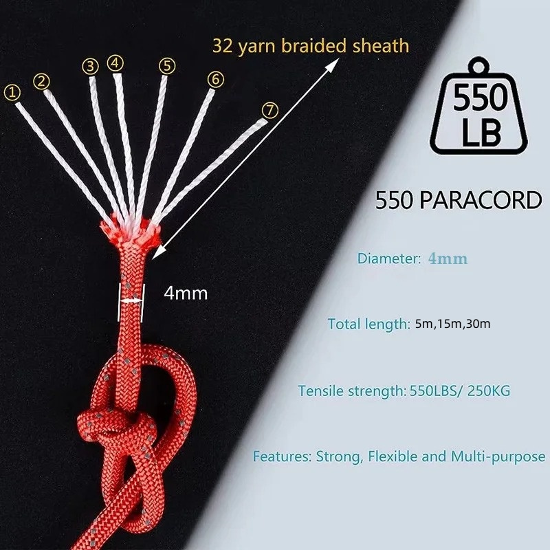 Paracorde réfléchissant 550, c - Outdoor Camping Extension Cord avis et prix