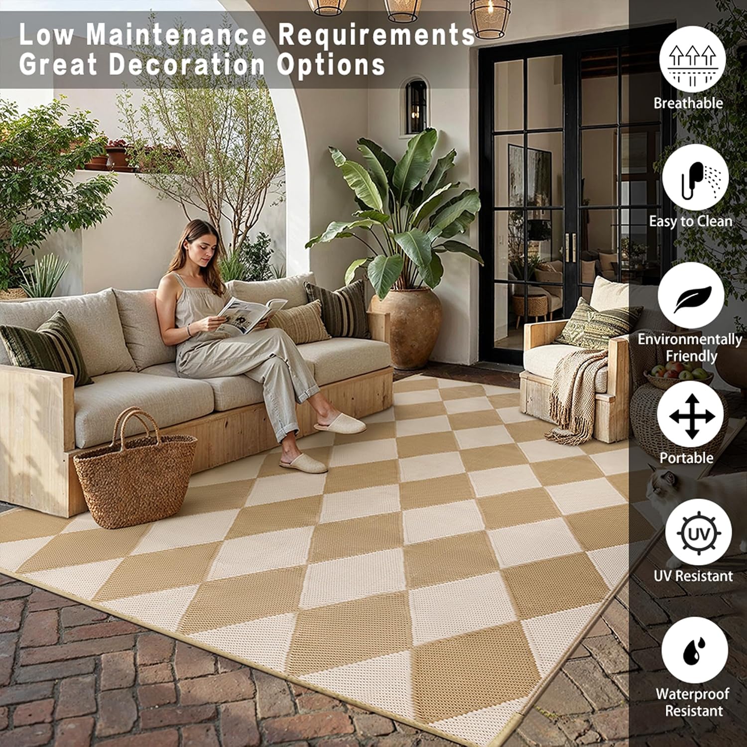 Tapis extérieur en plastique à - Outdoor Camping Rugs 8X10 avis et prix