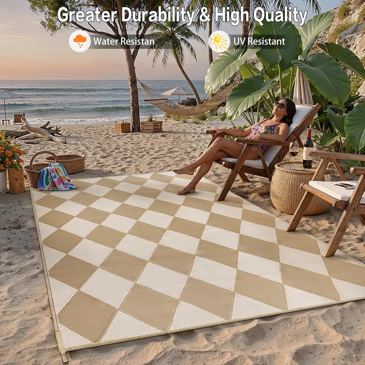 Tapis extérieur en plastique à - Outdoor Camping Rugs 8X10 avis et prix