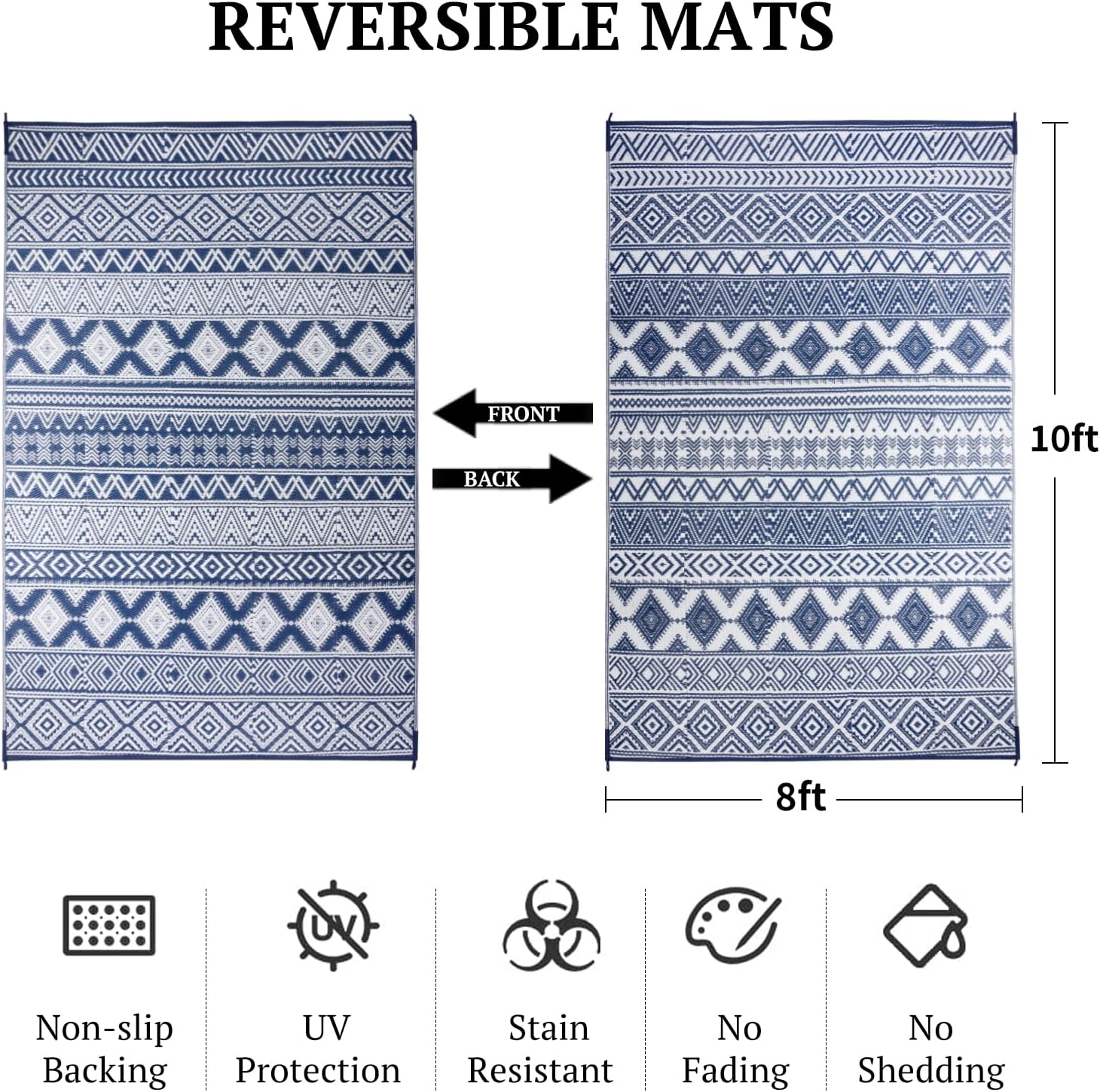 Tapis d'extérieur imperméable  - Outdoor Camping Rugs 8X10 avis et prix