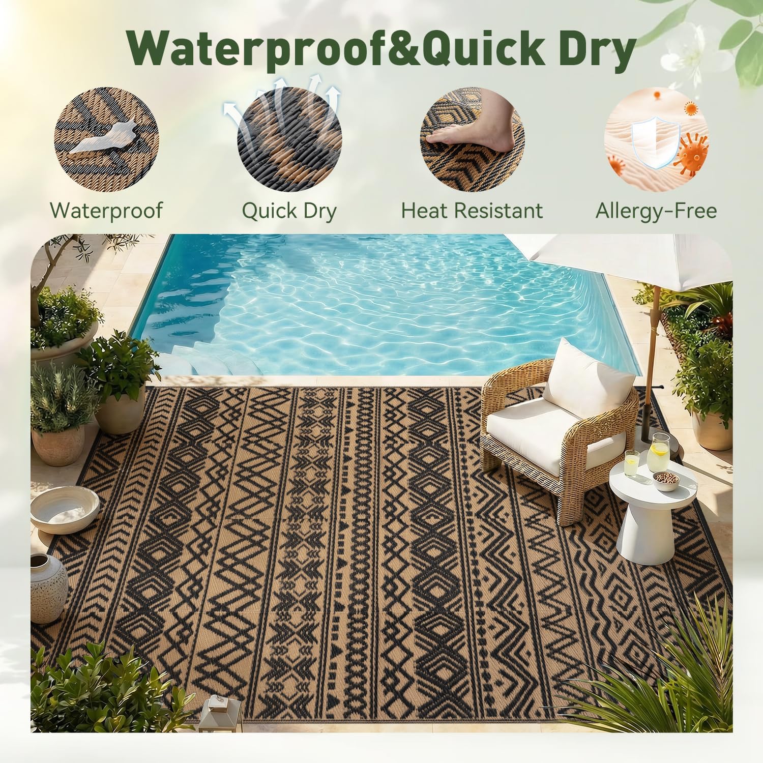Tapis d'extérieur 8x10 impermé - Outdoor Camping Rugs 8X10 avis et prix