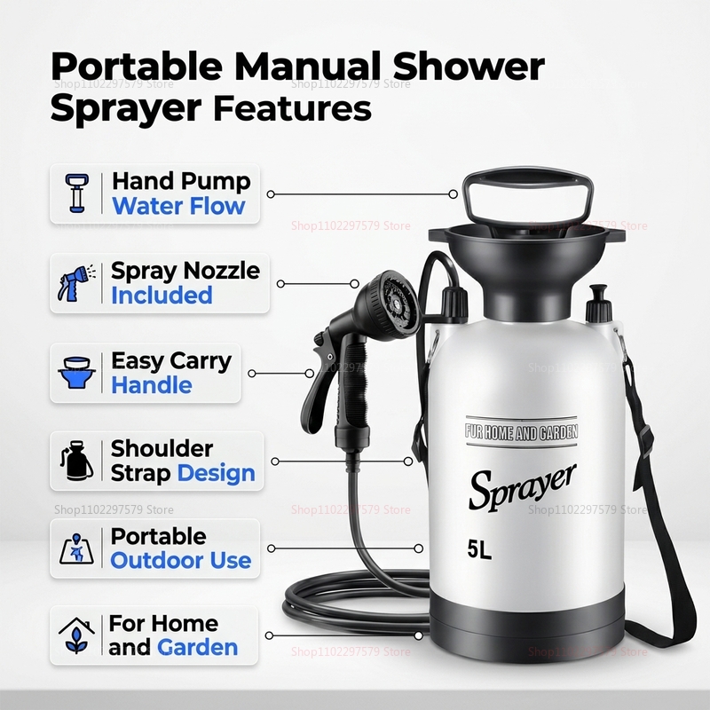 Douche de camping portable 5L, - Outdoor Camping Shower avis et prix