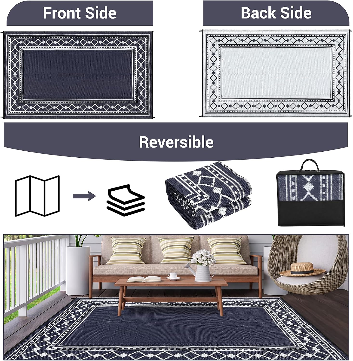 Tapis de salon de luxe en plas - Outdoor Camping Rugs 9X18 avis et prix