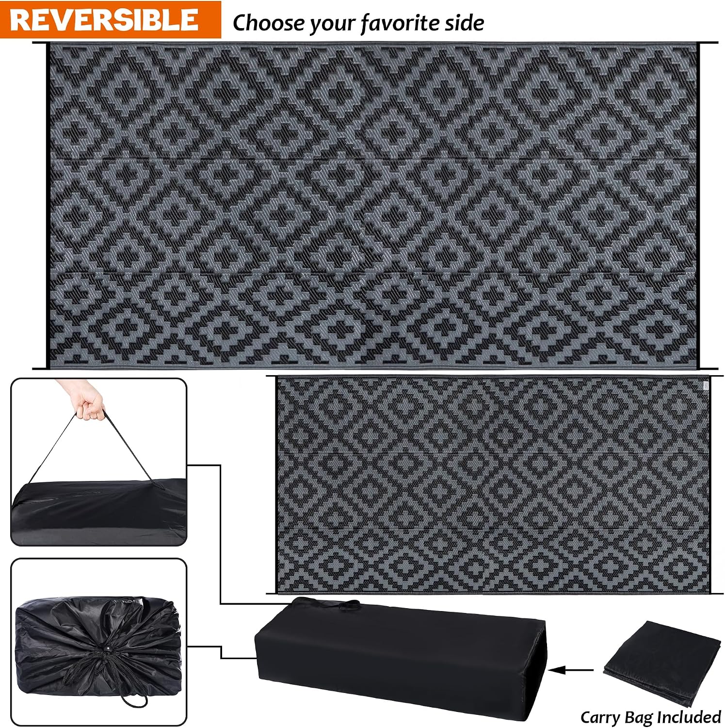 Tapis d'extérieur imperméable  - Outdoor Camping Rugs 9X18 avis et prix